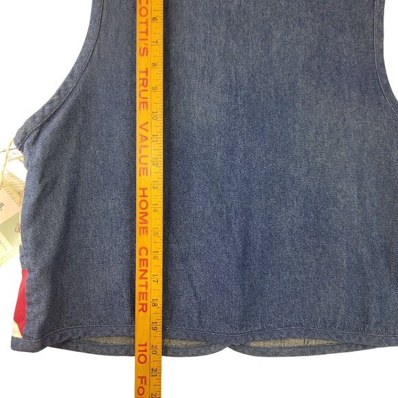 Vintage 90s Susan Bristol Patchwork Denim Vest S Multi Deadstock Retro Country - Picture 8 of 9